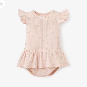 Blush Floral Organic Cotton Pointelle Baby Bubble Romper
